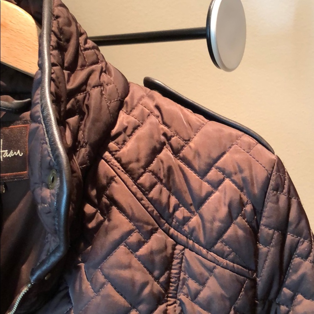 2X 🥰HP🎉Cole Haan Leather Trimmed Jacket - Picture 10 of 15